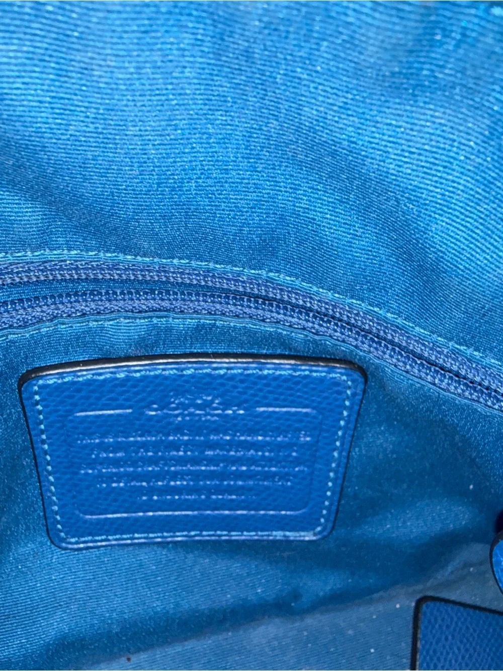 Coach Blue Crossgrain Leather Mini Dome Satchel Crossbody Bag with Gold Hardware